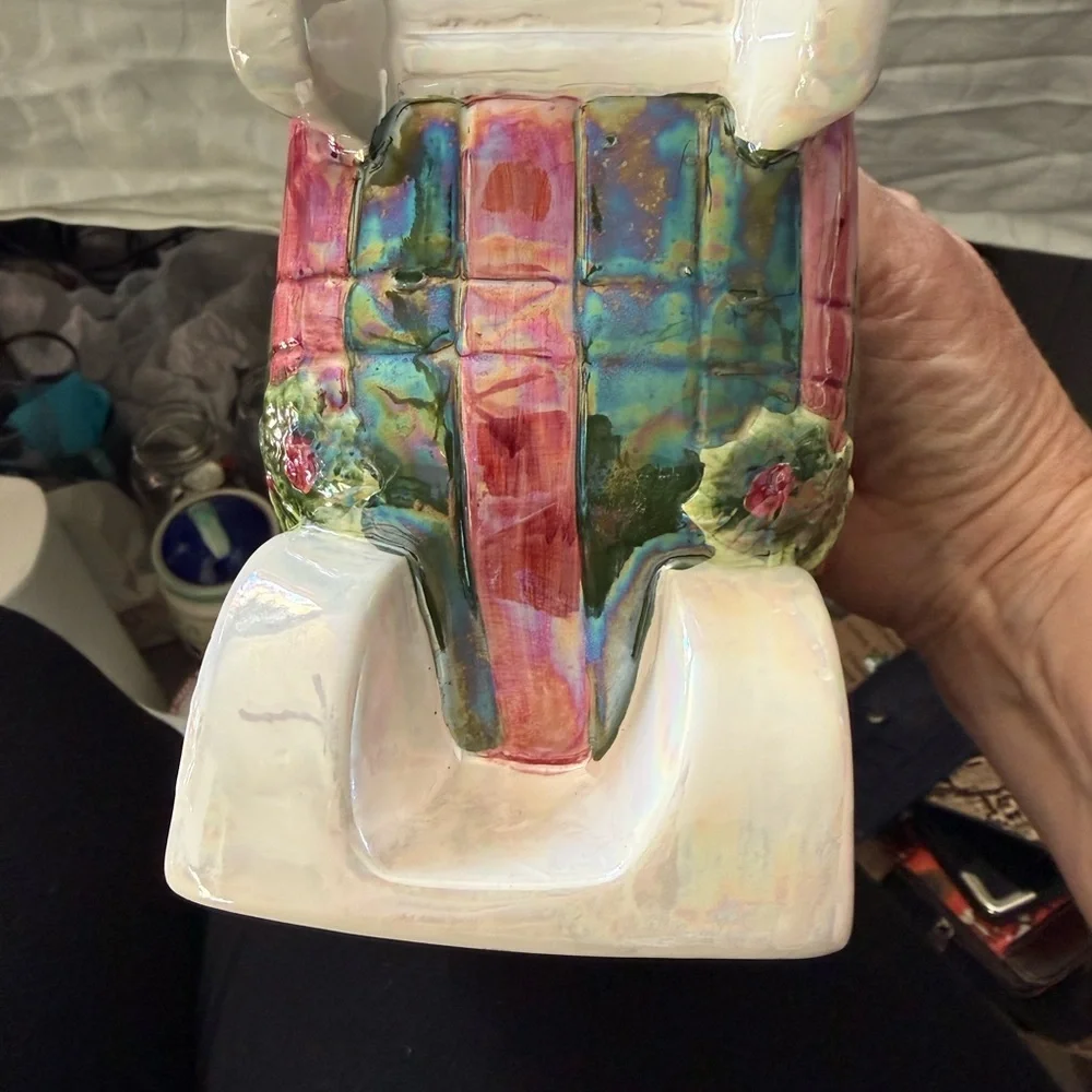 Festive Ceramic Sleigh Planter